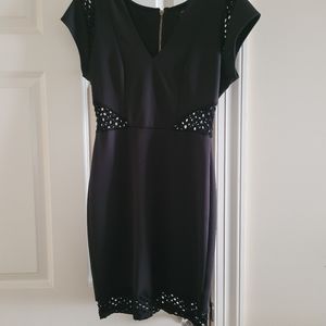 Black Bongo Cap Sleeve Bodycon Dress